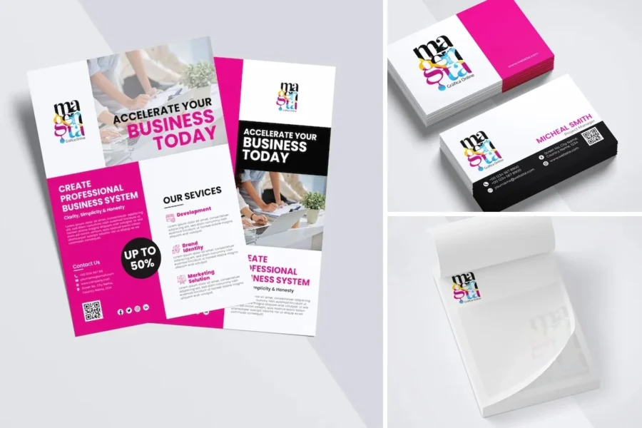 PACK Cartões + Flyers + Blocos